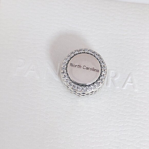Pandora North Carolina Map Bead Charm Bracelet Pendant S925 Silver with box - Picture 4 of 7